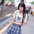 香草喵露露紫色外套摄影作品,感受华美艺术